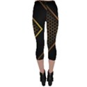 Black Arrow Gold Line Hexagon Mesh Pattern Capri Leggings  View2