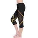 Black Arrow Gold Line Hexagon Mesh Pattern Capri Leggings  View3