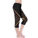 Black Arrow Gold Line Hexagon Mesh Pattern Capri Leggings  View4