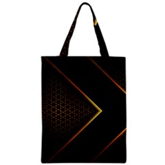 Black Arrow Gold Line Hexagon Mesh Pattern Zipper Classic Tote Bag by Vaneshart