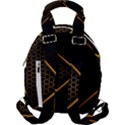 Black Arrow Gold Line Hexagon Mesh Pattern Travel Backpacks View2