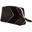 Black Arrow Gold Line Hexagon Mesh Pattern Wristlet Pouch Bag (Large) View2