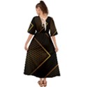 Black Arrow Gold Line Hexagon Mesh Pattern Kimono Sleeve Boho Dress View2