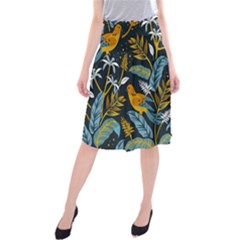 Birds Nature Design Midi Beach Skirt by Vaneshart