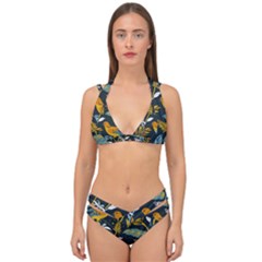 Birds Nature Design Double Strap Halter Bikini Set by Vaneshart