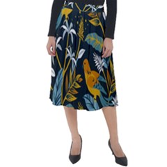 Birds Nature Design Classic Velour Midi Skirt  by Vaneshart