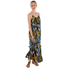 Birds Nature Design Cami Maxi Ruffle Chiffon Dress by Vaneshart