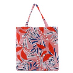 Tropical Seamless Pattern With Colorful Leaves Plants Grocery Tote Bag by Vaneshart