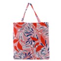 Tropical Seamless Pattern With Colorful Leaves Plants Grocery Tote Bag View1