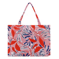 Tropical Seamless Pattern With Colorful Leaves Plants Medium Tote Bag by Vaneshart