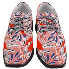 Tropical Seamless Pattern With Colorful Leaves Plants Women Heeled Oxford Shoes