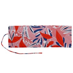 Tropical Seamless Pattern With Colorful Leaves Plants Roll Up Canvas Pencil Holder (m)