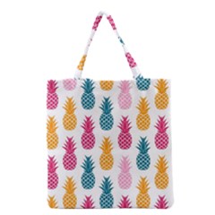 Tropic Fruit Pineapple Seamless Pattern Design Vector Illustration Grocery Tote Bag by Vaneshart