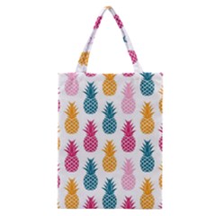 Tropic Fruit Pineapple Seamless Pattern Design Vector Illustration Classic Tote Bag by Vaneshart