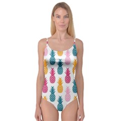 Tropic Fruit Pineapple Seamless Pattern Design Vector Illustration Camisole Leotard  by Vaneshart