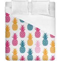 Tropic Fruit Pineapple Seamless Pattern Design Vector Illustration Duvet Cover (california King Size) by Vaneshart