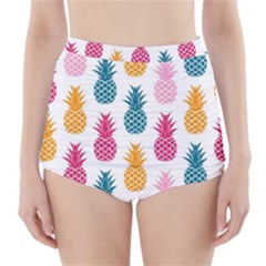 Tropic Fruit Pineapple Seamless Pattern Design Vector Illustration High-waisted Bikini Bottoms by Vaneshart