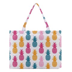 Tropic Fruit Pineapple Seamless Pattern Design Vector Illustration Medium Tote Bag by Vaneshart