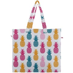 Tropic Fruit Pineapple Seamless Pattern Design Vector Illustration Canvas Travel Bag by Vaneshart