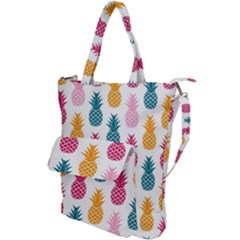 Tropic Fruit Pineapple Seamless Pattern Design Vector Illustration Shoulder Tote Bag by Vaneshart