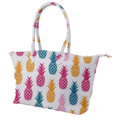 Tropic Fruit Pineapple Seamless Pattern Design Vector Illustration Canvas Shoulder Bag by Vaneshart