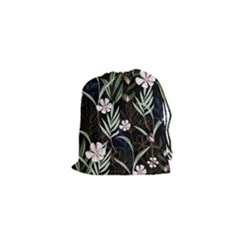 Trending Abstract Seamless Pattern With Colorful Tropical Leaves Plants Black Background Drawstring Pouch (xs) by Vaneshart