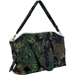 Military Background Grunge Style Canvas Crossbody Bag