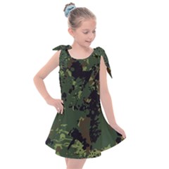 Military Background Grunge Style Kids  Tie Up Tunic Dress by Vaneshart