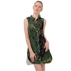 Military Background Grunge Style Sleeveless Shirt Dress by Vaneshart