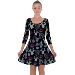 Cute Africa Seamless Pattern Quarter Sleeve Skater Dress by Vaneshart