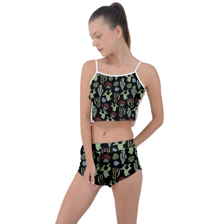 Cute Africa Seamless Pattern Summer Cropped Co-Ord Set