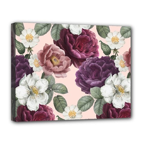 Romantic Floral Background Canvas 14  X 11  (stretched) by Vaneshart