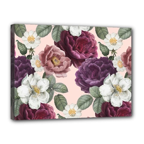 Romantic Floral Background Canvas 16  X 12  (stretched) by Vaneshart