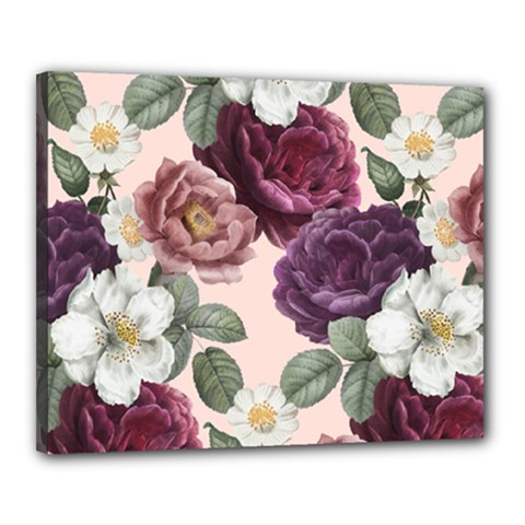 Romantic Floral Background Canvas 20  X 16  (stretched) by Vaneshart