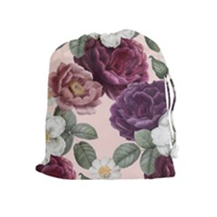 Romantic Floral Background Drawstring Pouch (xl) by Vaneshart