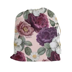 Romantic Floral Background Drawstring Pouch (2xl) by Vaneshart