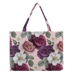 Romantic Floral Background Medium Tote Bag by Vaneshart