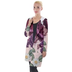 Romantic Floral Background Hooded Pocket Cardigan by Vaneshart