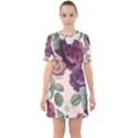 Romantic Floral Background Sixties Short Sleeve Mini Dress View1