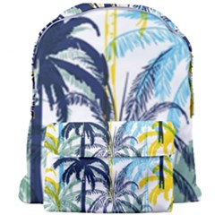 Colorful Summer Palm Trees White Forest Background Giant Full Print Backpack by Vaneshart