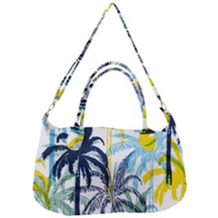 Colorful Summer Palm Trees White Forest Background Removal Strap Handbag by Vaneshart