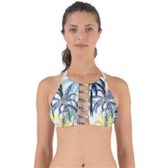 Colorful Summer Palm Trees White Forest Background Perfectly Cut Out Bikini Top