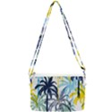 Colorful Summer Palm Trees White Forest Background Double Gusset Crossbody Bag View2