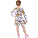 Honey Seamless Pattern Kids  Long Sleeve Velvet Dress View2