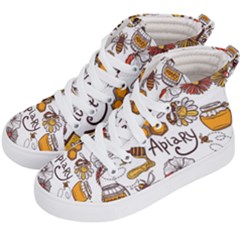 Honey Seamless Pattern Kids  Hi-top Skate Sneakers by Vaneshart