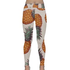 Seamless Pattern With Vector Illustrations Pineapples Classic Yoga Leggings by Vaneshart