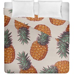 Seamless Pattern With Vector Illustrations Pineapples Duvet Cover Double Side (king Size) by Vaneshart