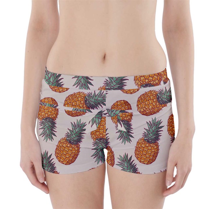 Seamless Pattern With Vector Illustrations Pineapples Boyleg Bikini Wrap Bottoms