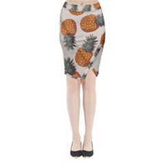 Seamless Pattern With Vector Illustrations Pineapples Midi Wrap Pencil Skirt by Vaneshart