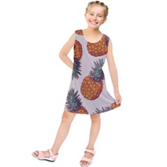 Seamless Pattern With Vector Illustrations Pineapples Kids  Tunic Dress by Vaneshart